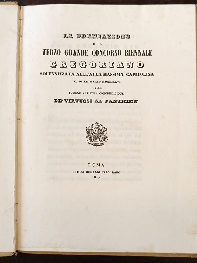 La premiazione del terzo grande concorso biennale gregoriano solennizzata nell'Aula …