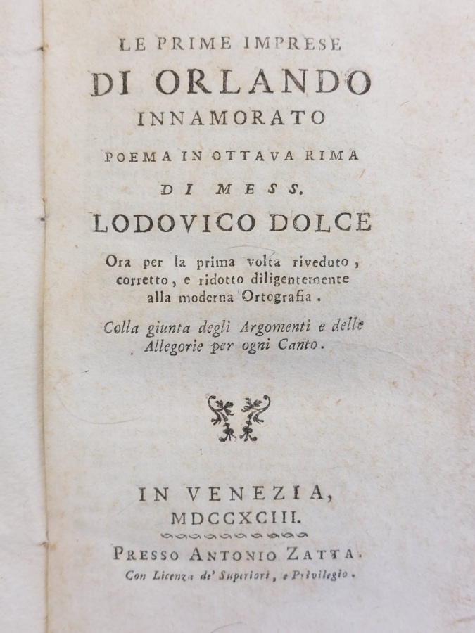 Le prime imprese di Orlando innamorato. Poema in ottava rima; …
