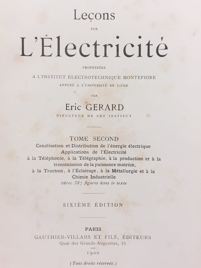 Leçons sur l'Électricité professées a l'Institut électrotechnique Montefiore annexé a …