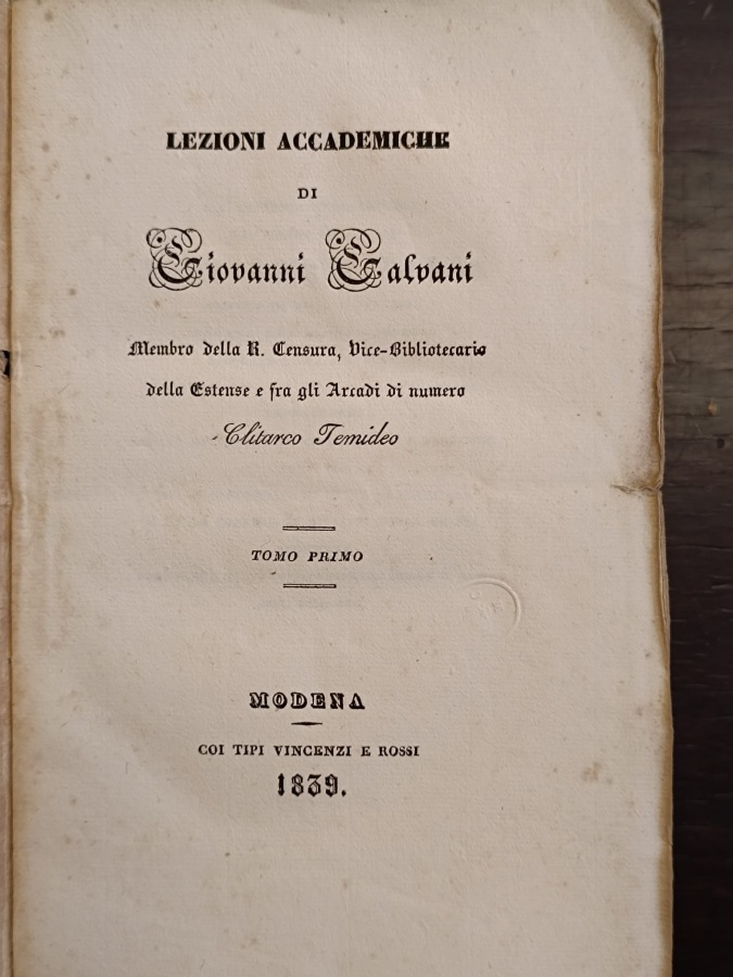 Lezioni accademiche.