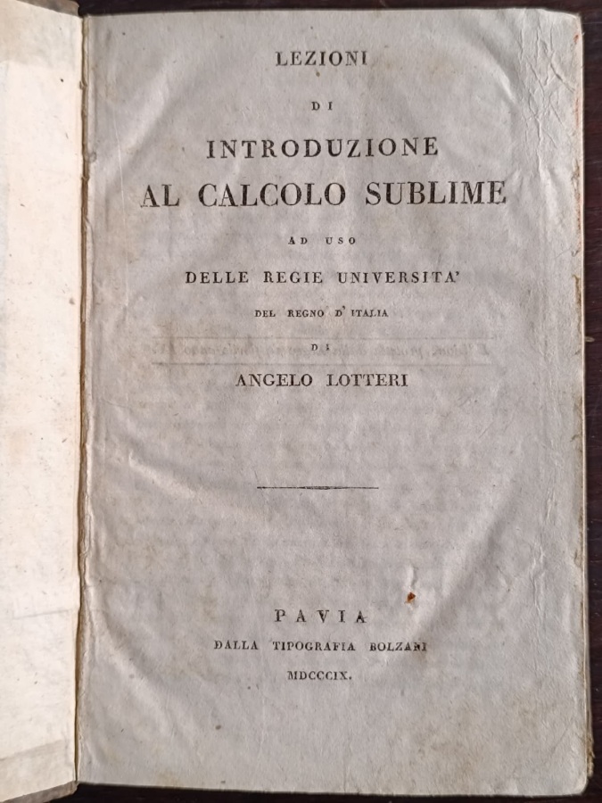 Lezioni di introduzione al calcolo sublime ad uso delle regie …