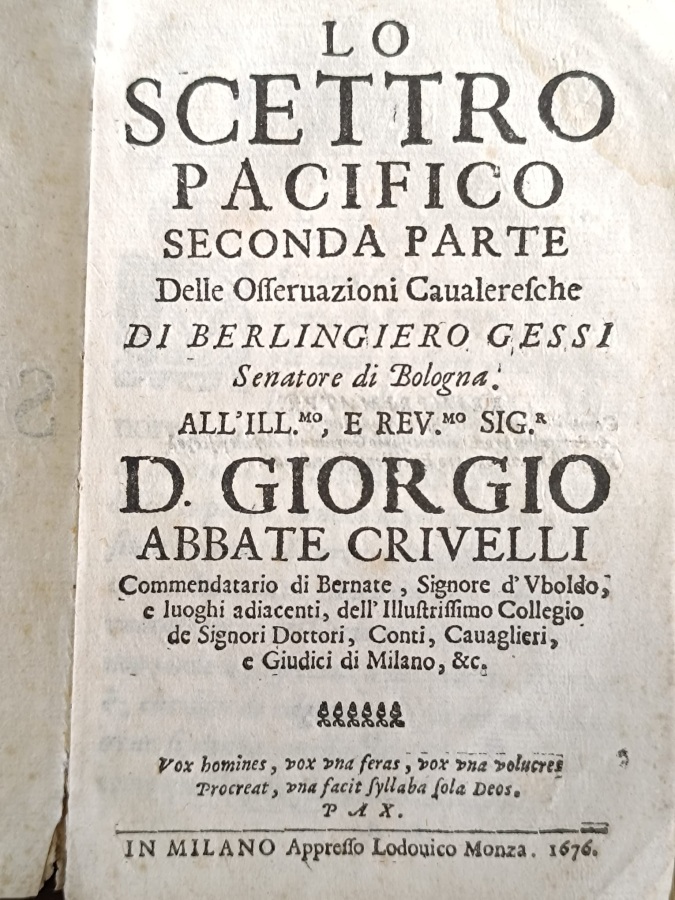 Lo Scettro Pacifico. Seconda Parte delle Osservazioni Cavaleresche.
