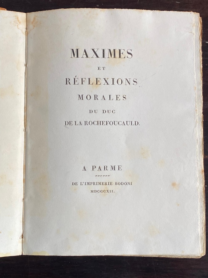 Maximes et Reflexions Morales.