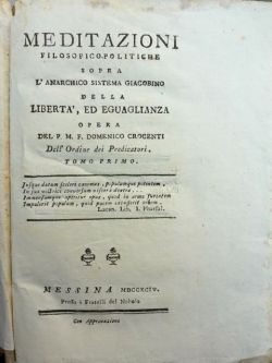 Meditazioni filosofico-politiche sopra l'anarchico sistema giacobino della libertà, ed eguaglianza.