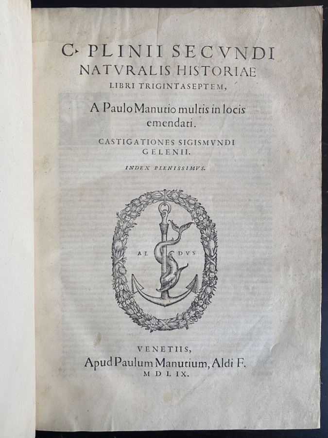 Naturalis historiae libri trigintaseptem, a Paulo Manutio multis in locis …