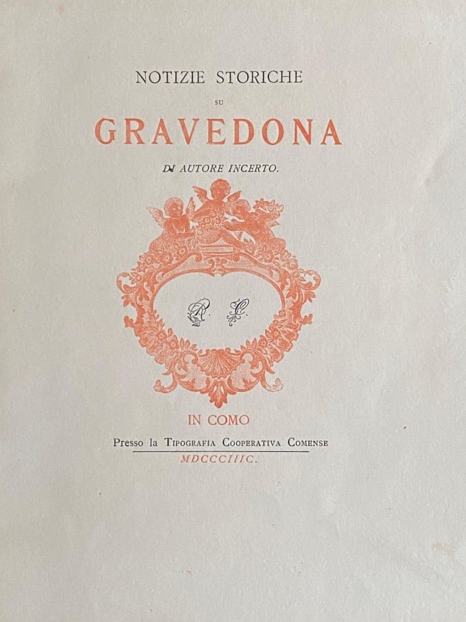 Notizie storiche di Gravedona di autore incerto.