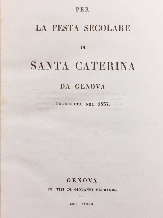 Per la festa secolare di Santa Caterina da Genova celebrata …