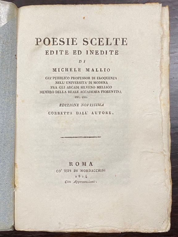 Poesie scelte edite ed inedite. Edizione novissima corretta dall'autore.