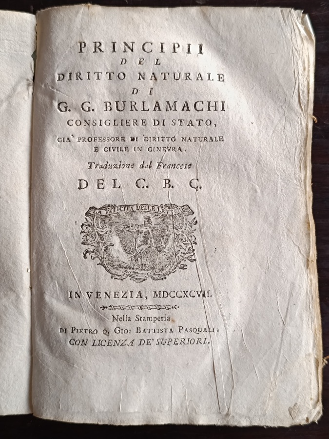 Principii del diritto naturale di G.G. Burlamachi consigliere di stato …