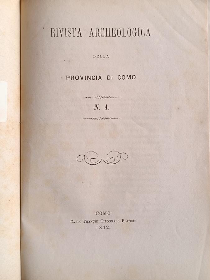 Rivista Archeologica della Provincia di Como; n. 1.