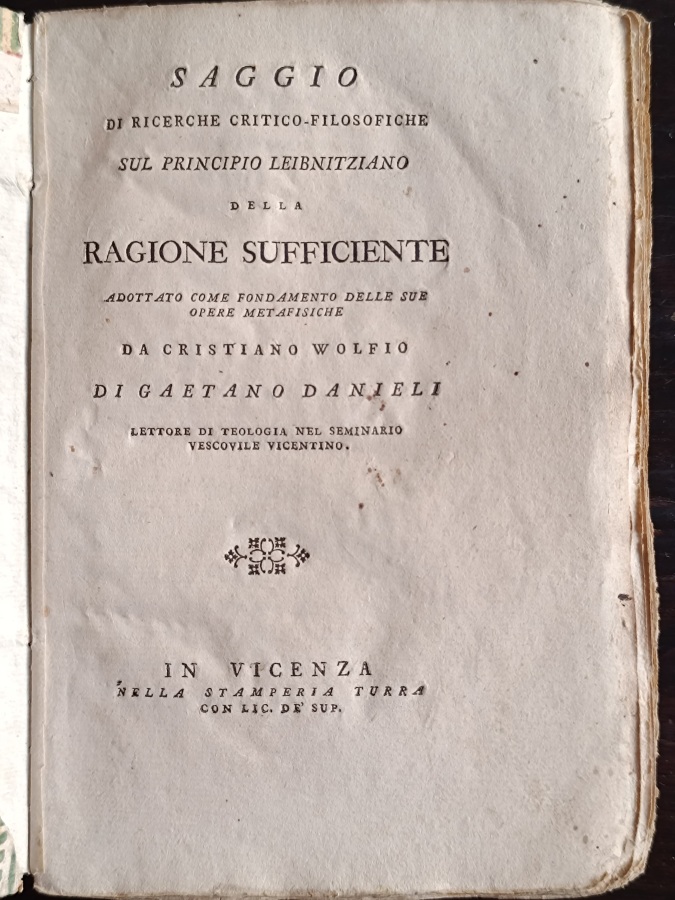 Saggio di ricerche critico-filosofiche sul principio leibnitziano della ragione sufficiente, …