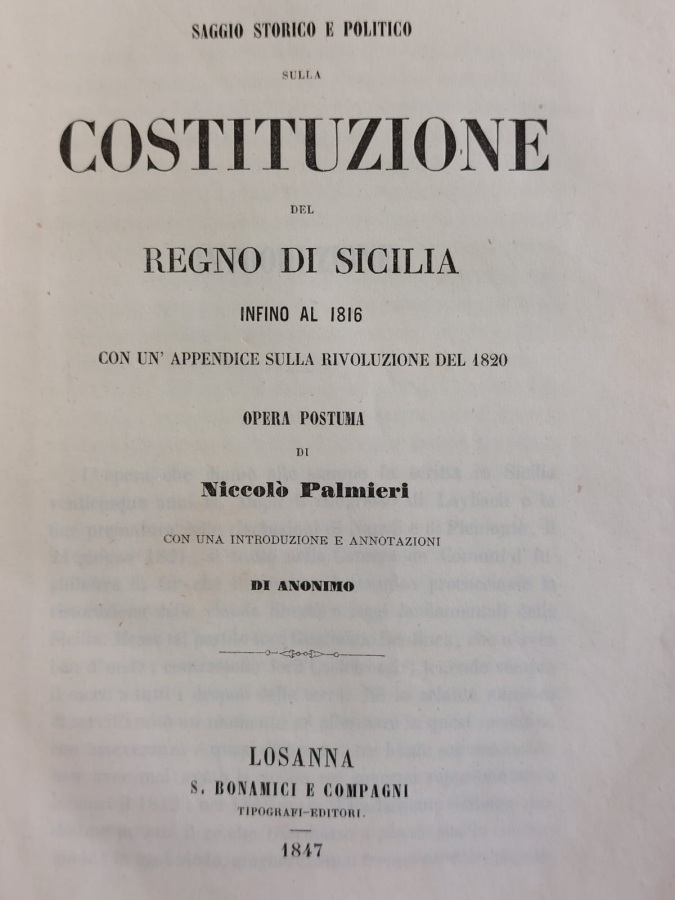 Saggio storico e politico sulla Costituzione del Regno di Sicilia …