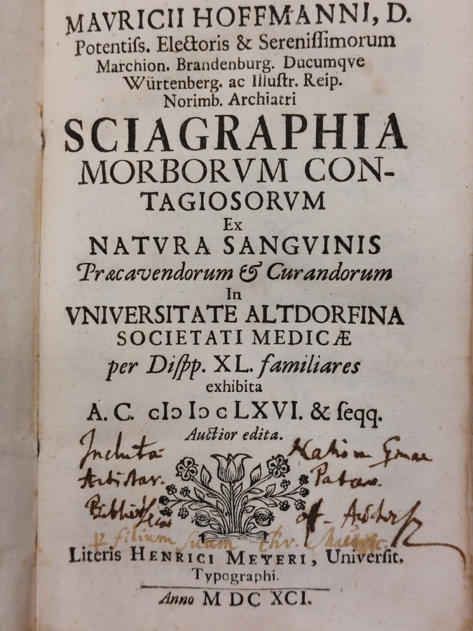 Sciagraphia morborum contagiosorum ex natura sanguinis [.]. [-Prudentiae medicae ex …