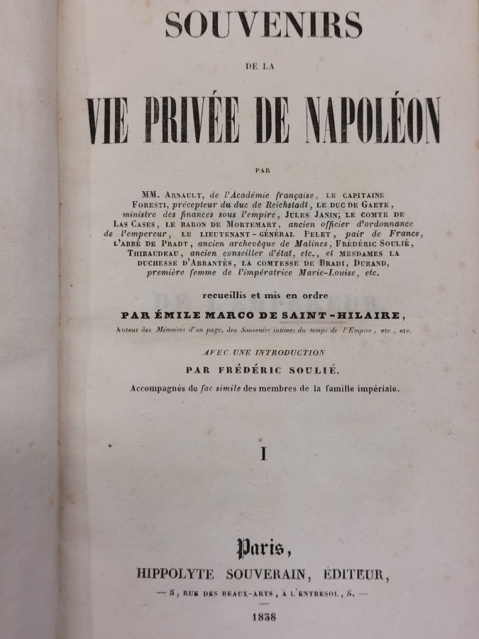 Souvenirs de la Vie Privée de Napoléon.