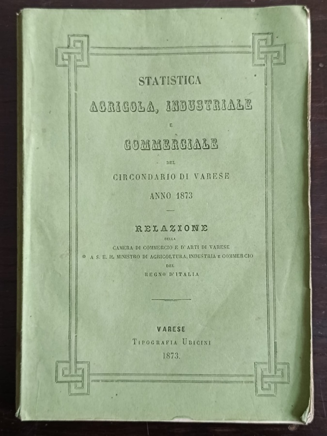 Statistica agricola, industriale, commerciale del circondario di Varese. Anno 1873.