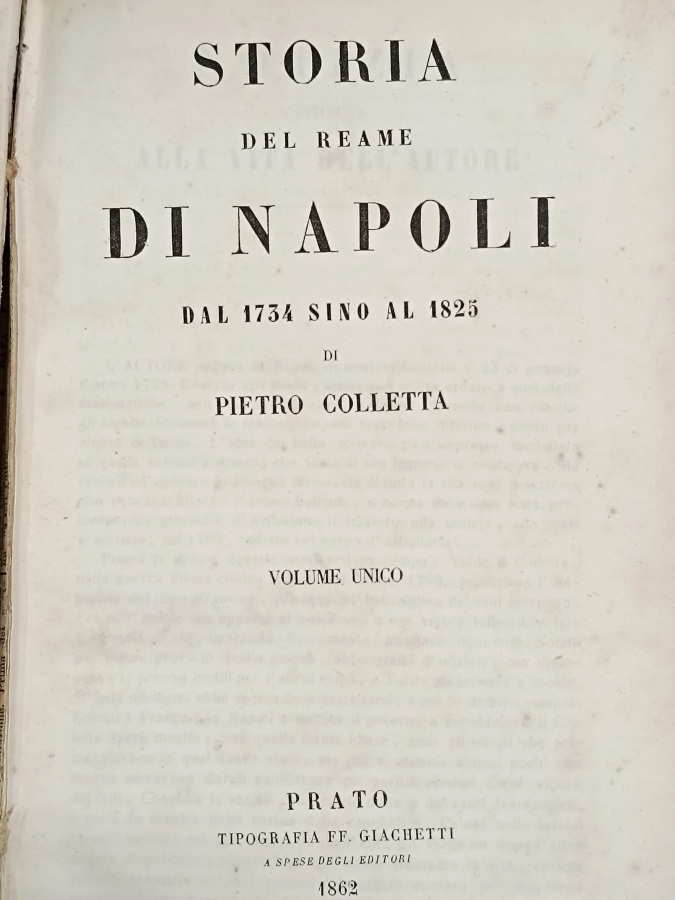 Storia del Reame di Napoli dal 1734 al 1825.