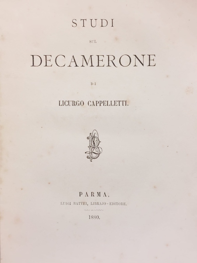 Studi sul Decamerone.