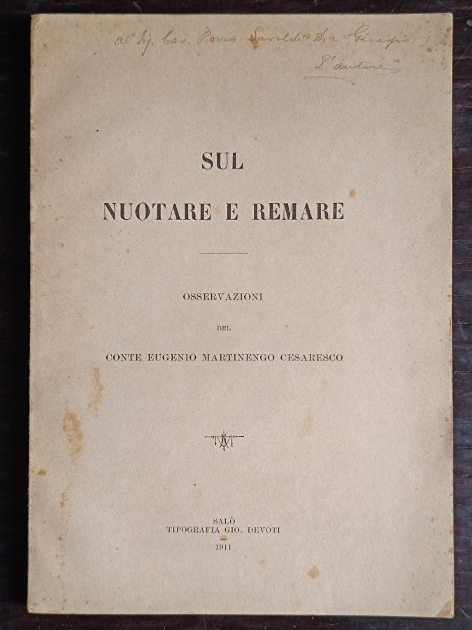 Sul nuotare e remare. Osservazioni.