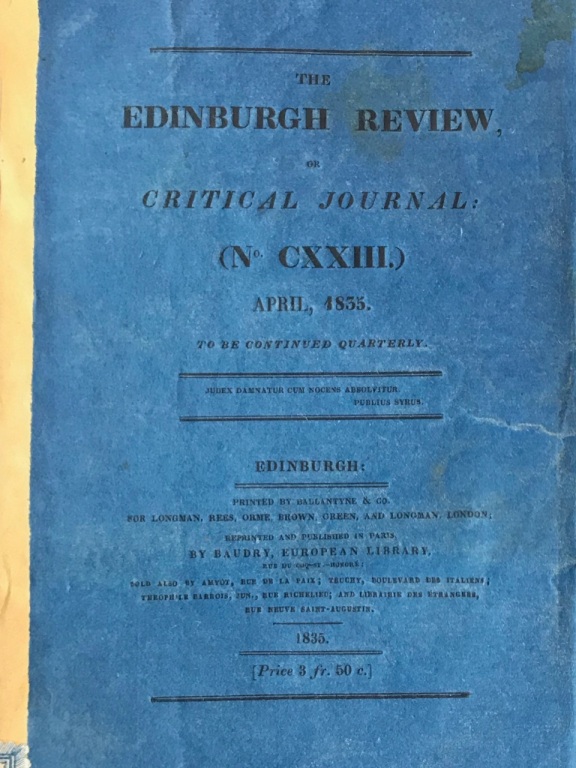The Edinburgh Review, or critical journal. Nn. 123-232.
