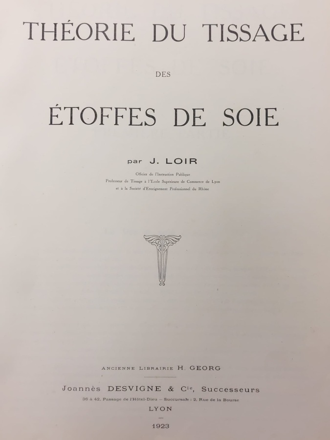 Théorie du tissage des étoffes de soie.
