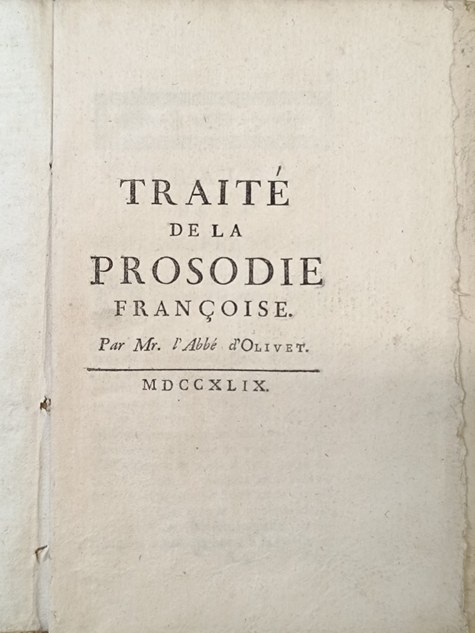 Traité de prosodie Francoise.