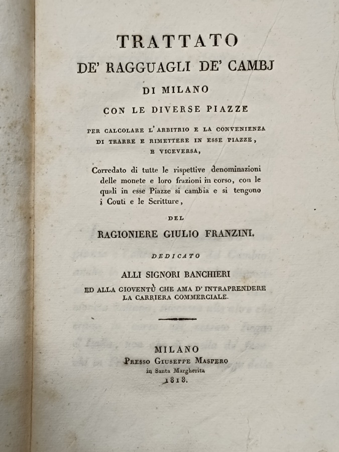 Trattato de' ragguagli de' cambj di Milano con le diverse …