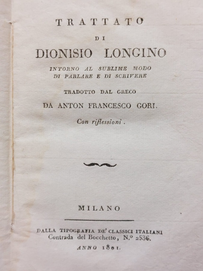 Trattato [.] intorno al sublime modo di parlare e di …