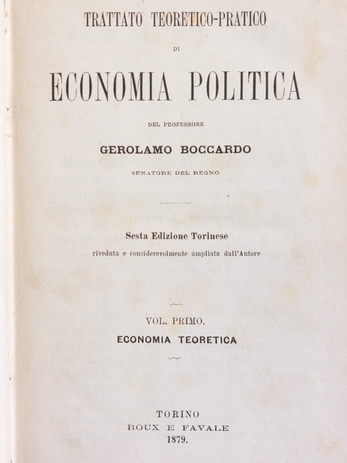 Trattato teoretico-pratico di economia politica.