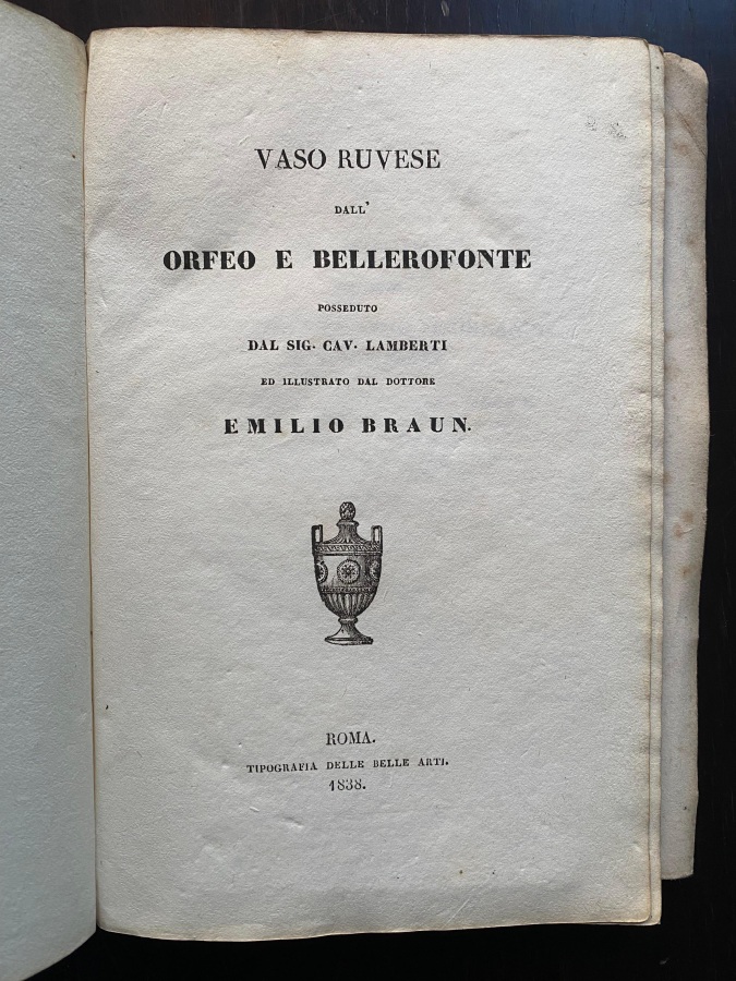 Vaso ruvese dall'Orfeo e Bellerofonte posseduto dal sig. cav. Lamberti.