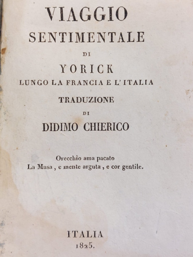 Viaggio sentimentale di Yorick lungo la Francia e l'Italia. Traduzione …