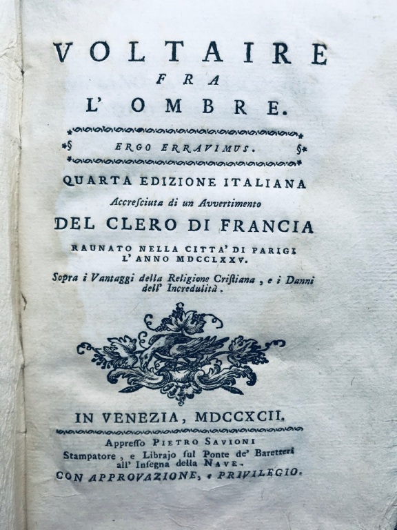 Voltaire fra l'ombre. [.] Avvertimento del clero di Francia raunato …