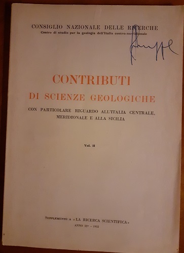 CONTRIBUTI DI SCIENZE GEOLOGICHE CON PARTICOLARE RIGUARDO ALL'ITALIA CENTRALE MERIDIONALE …