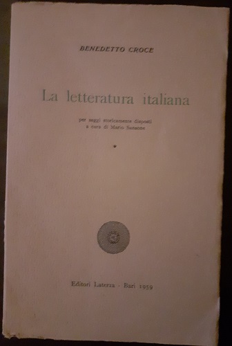 LA LETTERATURA ITALIANA PER SAGGI STORICAMENTE DISPOSTI I DAL DUECENTO …