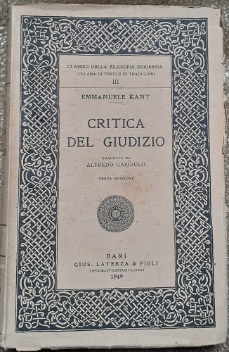 CRITICA DEL GIUDIZIOTERZA EDIZ.