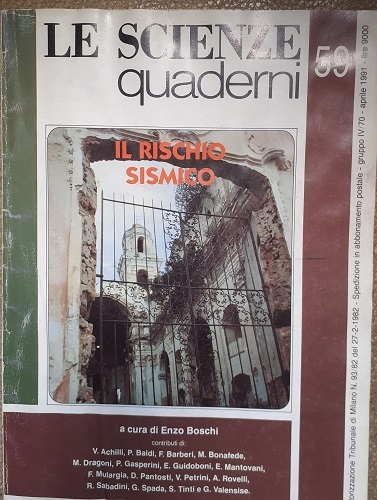 IL RISCHIO SIMICO LE SCIENZE - QUADERNI N? 59 1991