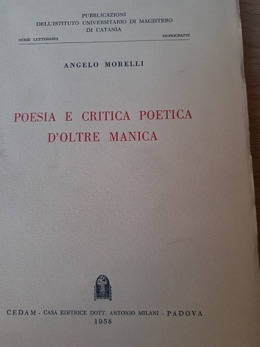 POESIA E CRITICA POETICA D'OLTRE MANICA