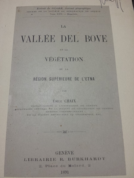 LA VALLEE DEL BOVE ET LA VEGETATION DE LA REGION …