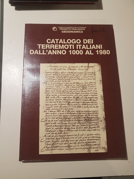 CATALOGO DEI TERREMOTI ITALIANI DALL'ANNO 1000 AL 1980