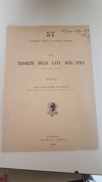 LA TENORITE DELLE LAVE DELL'ETNA