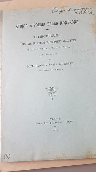 STORIA E POESIA DELLA MONTAGNA DISCORSO LETTO PER LA SOLENNE …