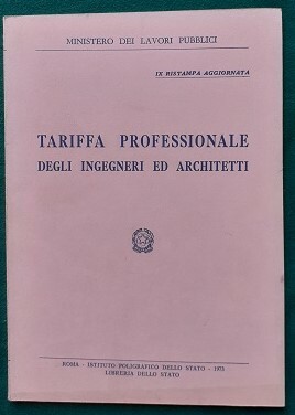 TARIFFA PROFESSIONALE DEGLI INGEGNERI ED ARCHITETTI