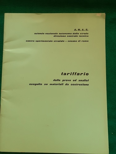 TARIFFARIO DELLE PROVE ED ANALISI ESEGUITE SU MATERIALI DA COSTRUZIONE