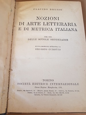 NOZIONI DI ARTE LETTERARIA E DI METRICA ITALIANA