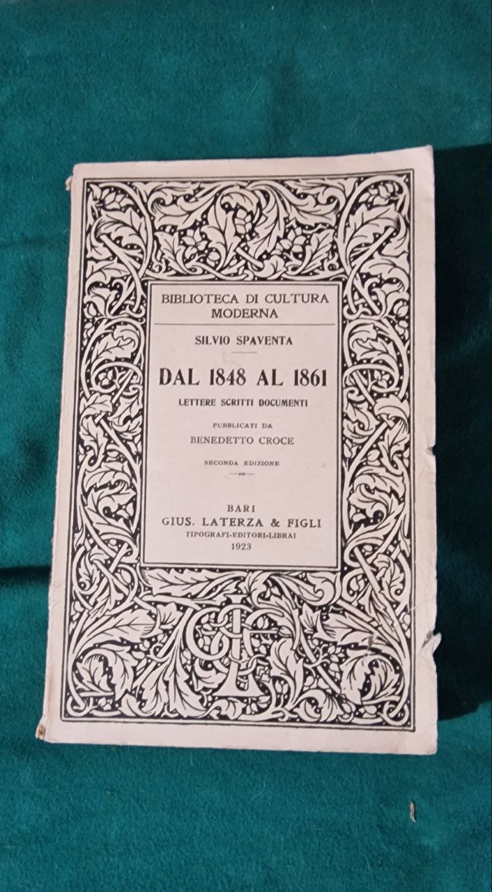 DAL 1848 AL 1861 LETTERE SCRITTI DOCUMENTI PUBBLICATI DA BENEDETTO …