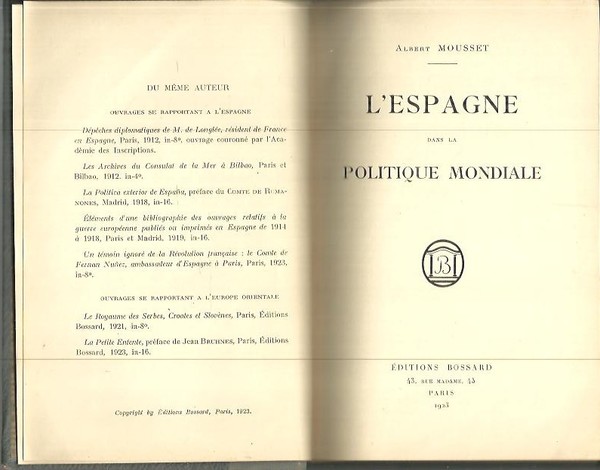 L'ESPAGNE DANS LA POLITIQUE MONDIALE.