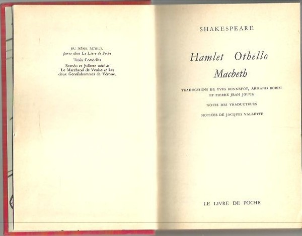 MACBETH. OTHELLO. HAMLET.