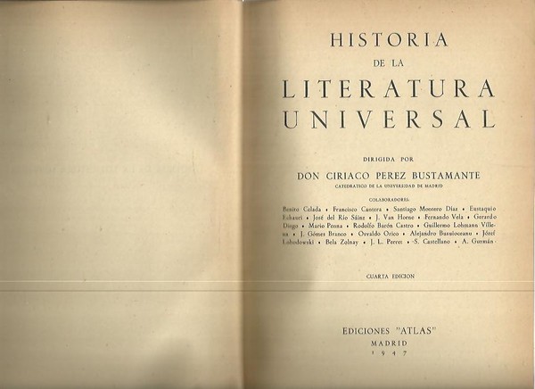 HISTORIA DE LA LITERATURA UNIVERSAL.