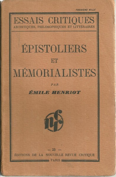 EPISTOLIERS ET MEMORIALISTES.