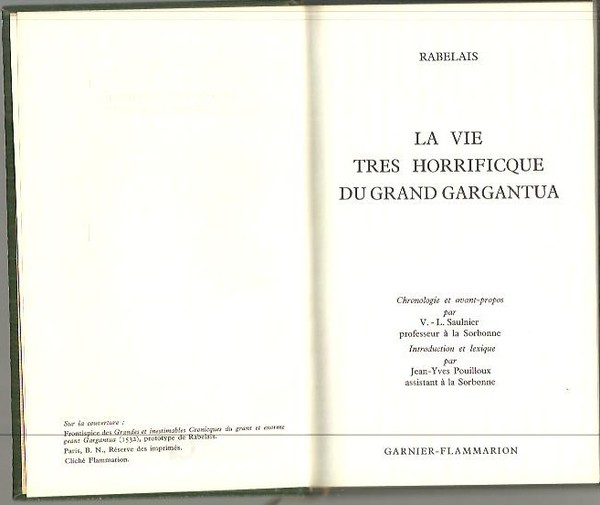LA VIE TRES HORRIFICQUE DU GRAN GARGANTUA.