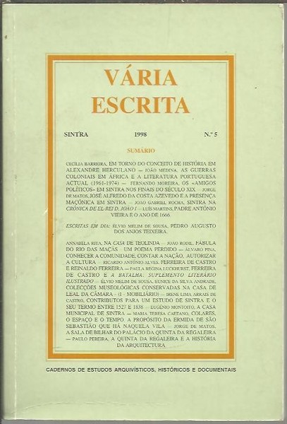 VARIA ESCRITA. N. 5.